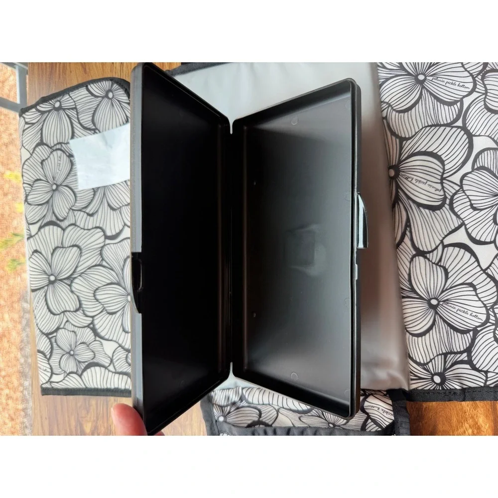 Petunia Pickle Bottom Nimble Diaper Clutch Changer Floral Black White NWT